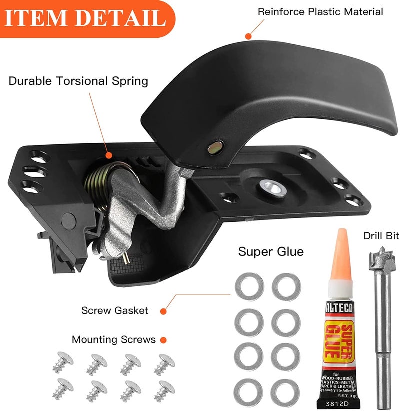E-Vniko Interior Door Handle Kit Front Left Driver Side Compatible for 2007-14 Chevy Silverado Avalanche Suburban Tahoe GMC Sierra Cadillac Escalade ESV EXT Replace Latch Handle 20833606 - Image 2